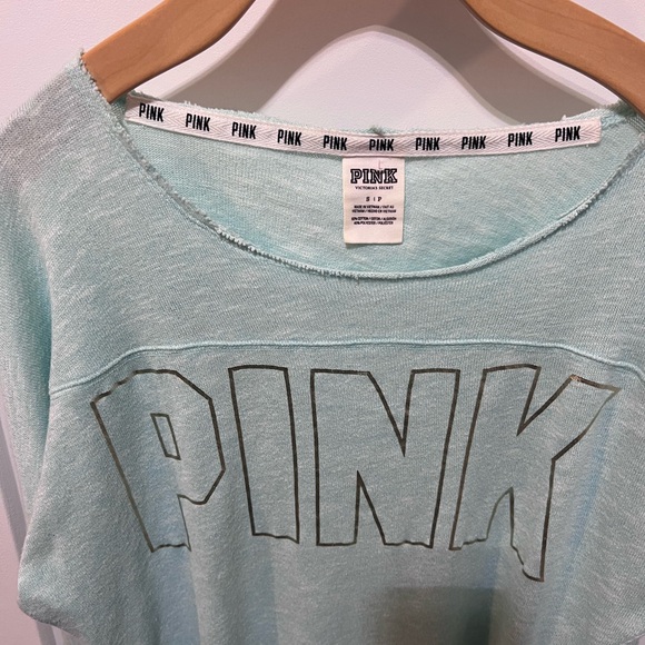 PINK Cut Out Raw Hem Tunic Pullover - Women’s Top - Picture 2 of 5